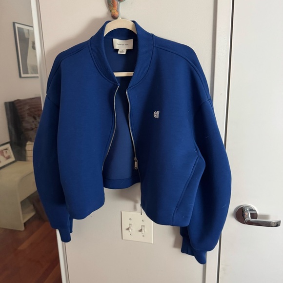 Calvin Klein Oversized scuba bomber jacket blue herald - Picture 3 of 6